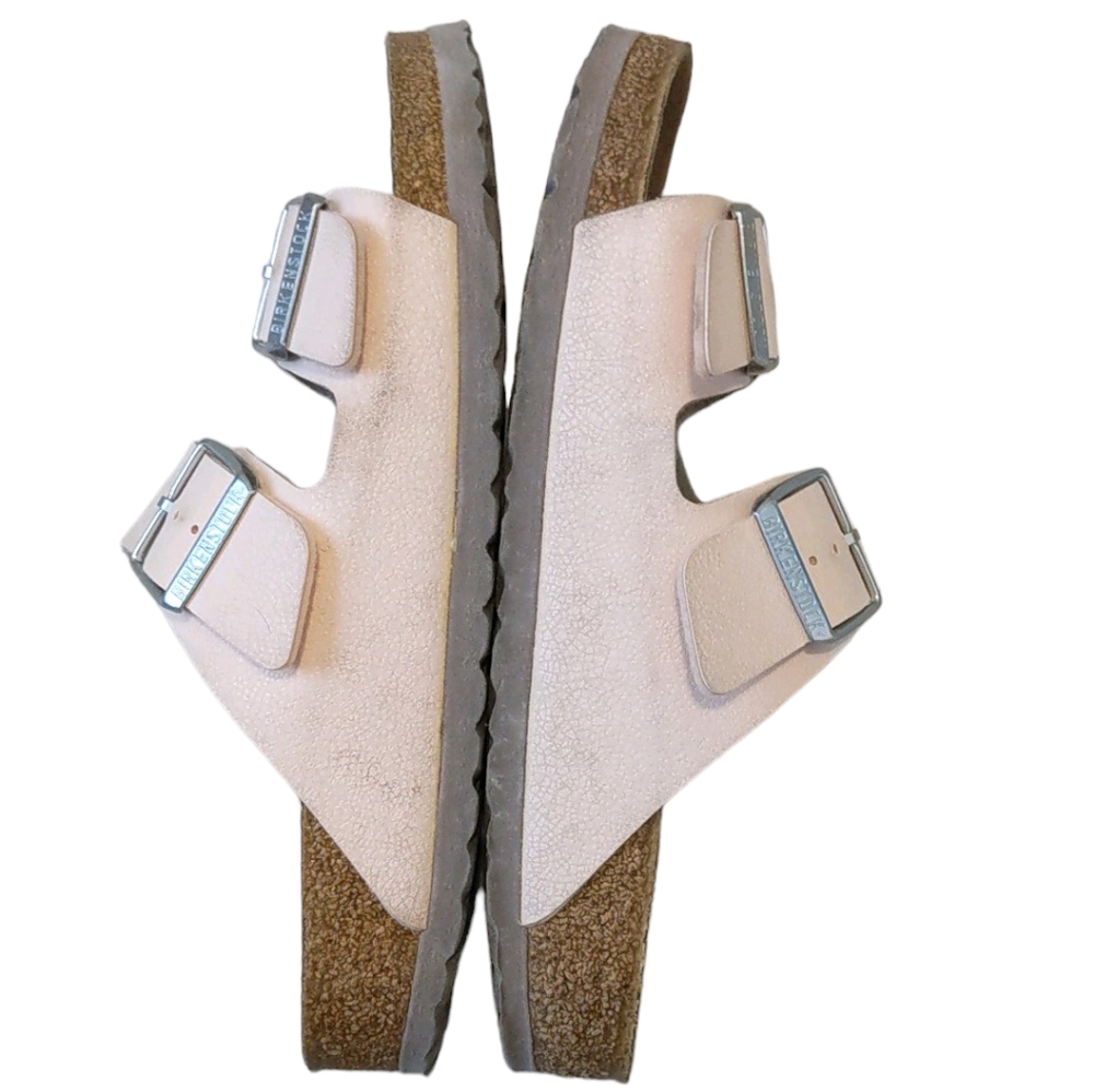 Birkenstock Women's Arizona Vegan Birkibuc Light Rose EU 38 US 7-7.5 Regular - Picture 6 of 8